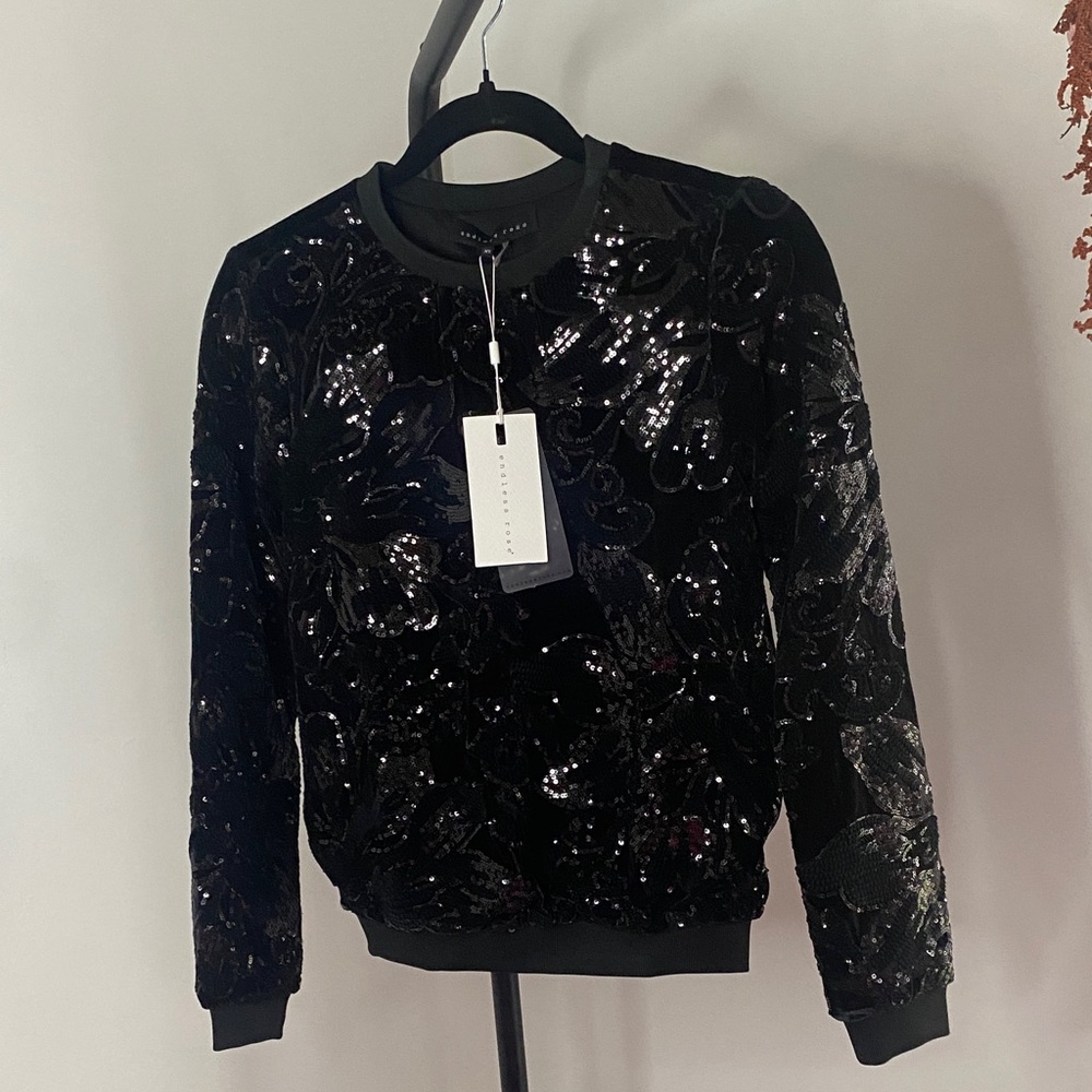 Endless Rose Black Sequin Top